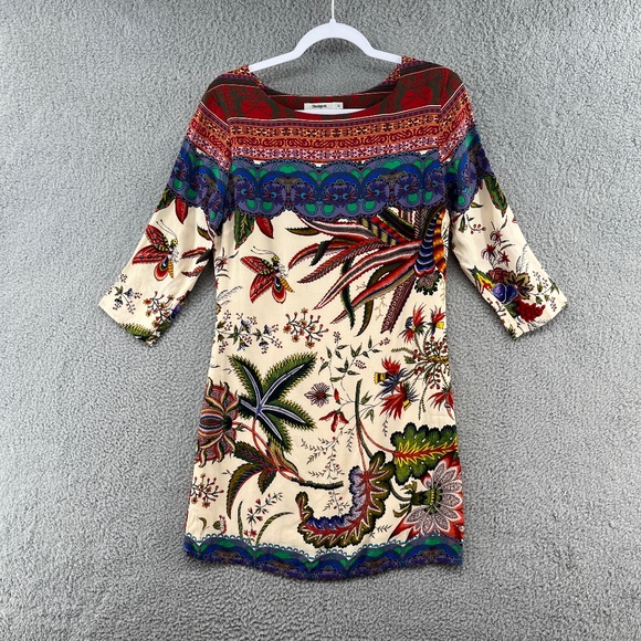 Desigual Dresses & Skirts - Desigual Crudo Floral Butterfly Print Dress size 38 US Small Botanical colorful